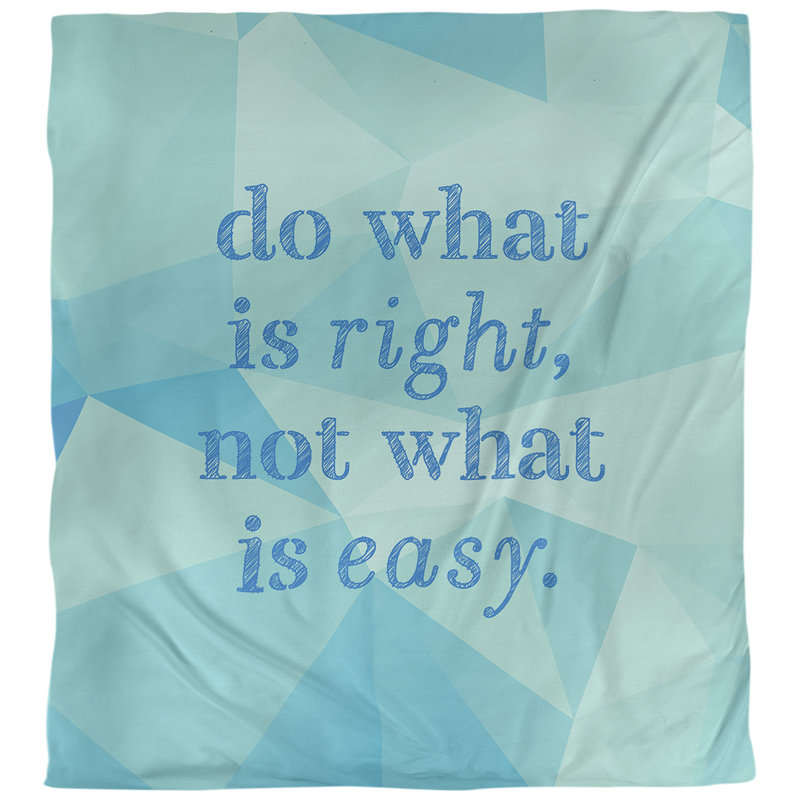 Housse de couette simple do what is right quote, Housse de couette pour très grand lit, Bleu zircon
