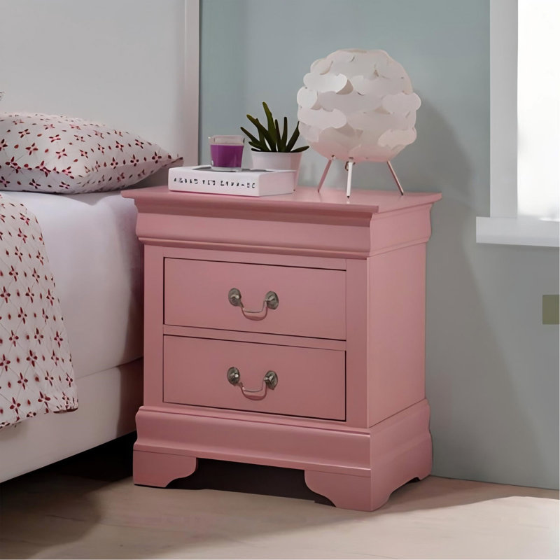 Charmante table de chevet traditionnelle rose, Pink