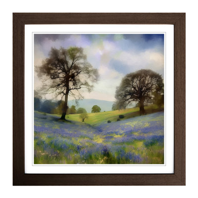 Bluebell Field Digital Art - Framed Print