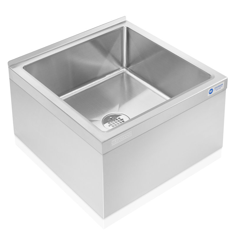 19'' L x 22'' W Floor Sink with Backsplash