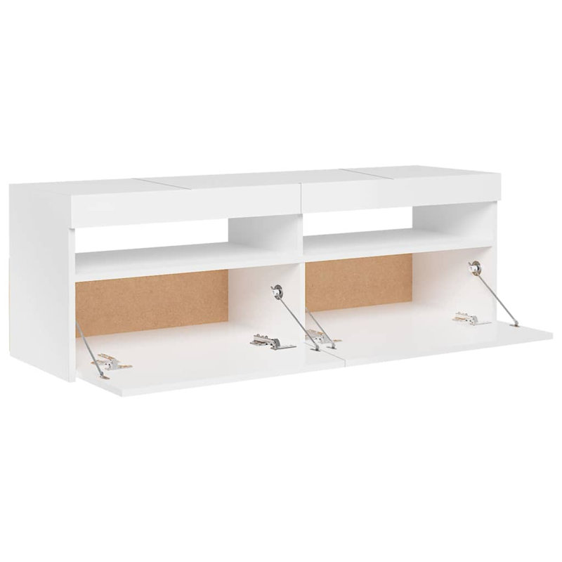 Stankiewicz TV Cabinet with LED Lights 120x35x40 cm, High Gloss White