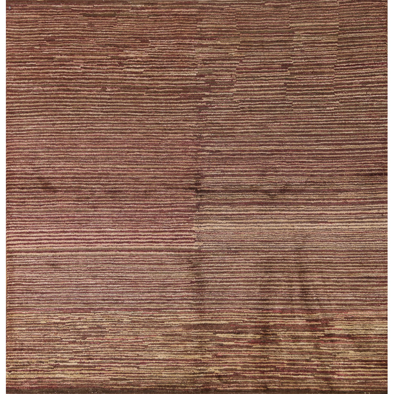 One-of-a-Kind 6'0" x 6'0" New Age Square Wool Area Rug in Beige and Brown