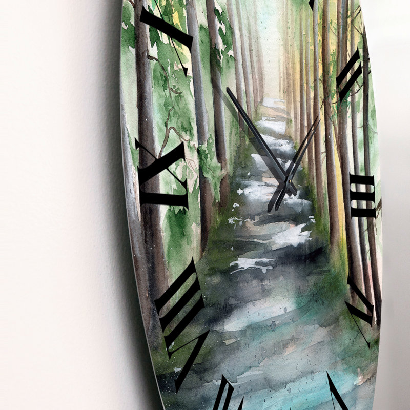 Horloge murale traditionnelle A A Sunlit Forest Alley, Petit