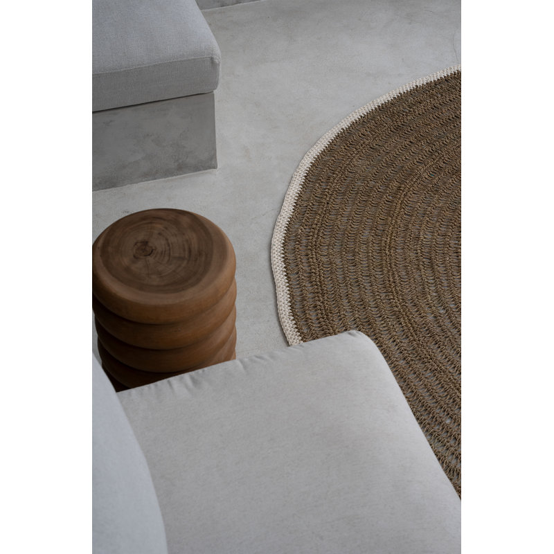 Round Ched Hand Woven Area Rug, Round 200cm