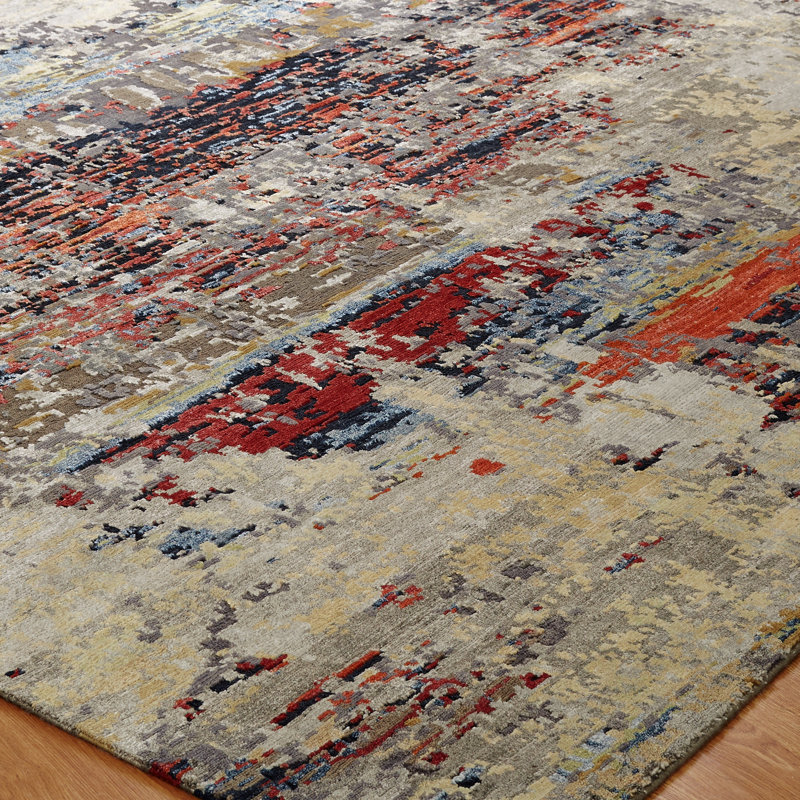 Hand Knotted Area Rug, Rectangle 8' x 10'