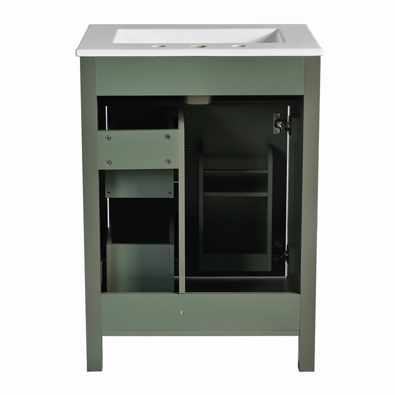 Meuble-lavabo de rangement avec lavabo en céramique, Noir clair