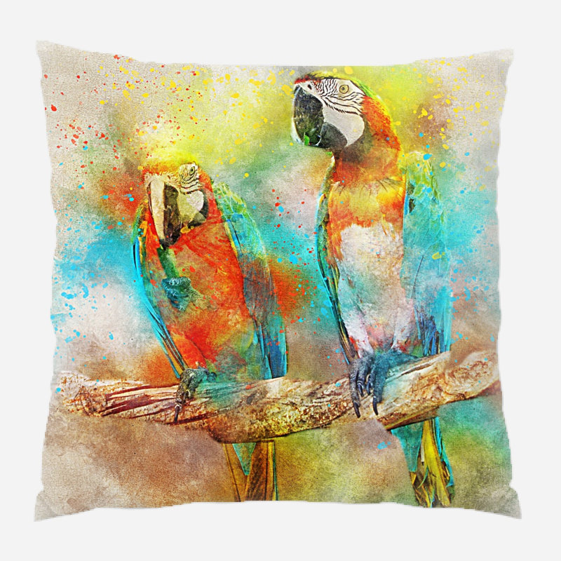 Coussin oiseau Makayla, Microsuède, Intérieur