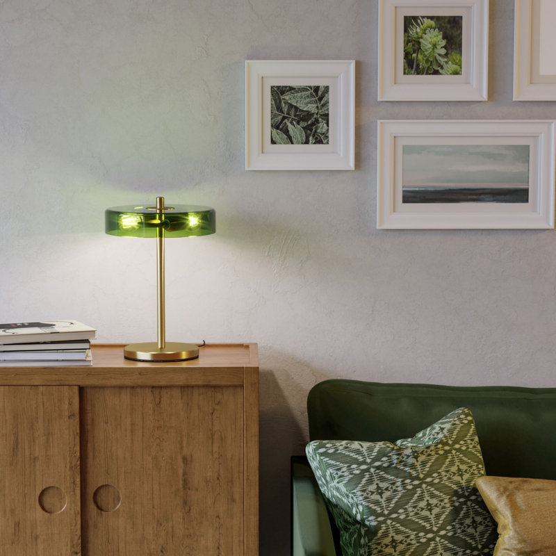 Plastic and Steel Bankers Table Lamp