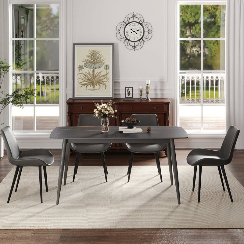 Table de salle à manger 62,99 po, Noir