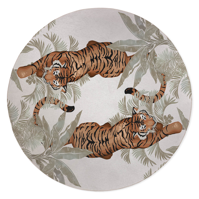 Rumble In the Jungle Outdoor Area Rug, Round 5'