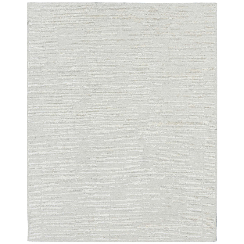 Wool Area Rug in Ivory, Rectangle 5' x 8'