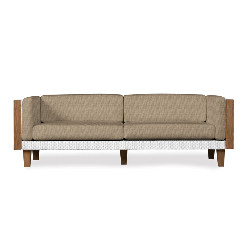 Catalina Outdoor 3 - Seat Patio Sofa, White, Delicate Botanical Slate