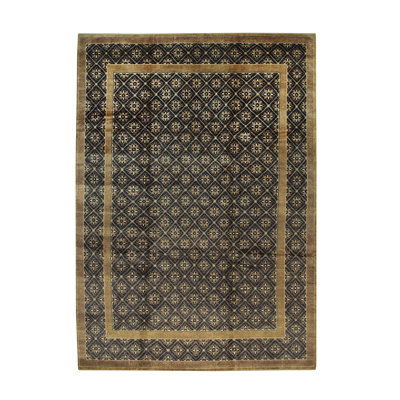 Modern and Stylish Riverrock Hand-Knotted Soft Cotton Wool Oriental Brown Rectangle Area Rugs