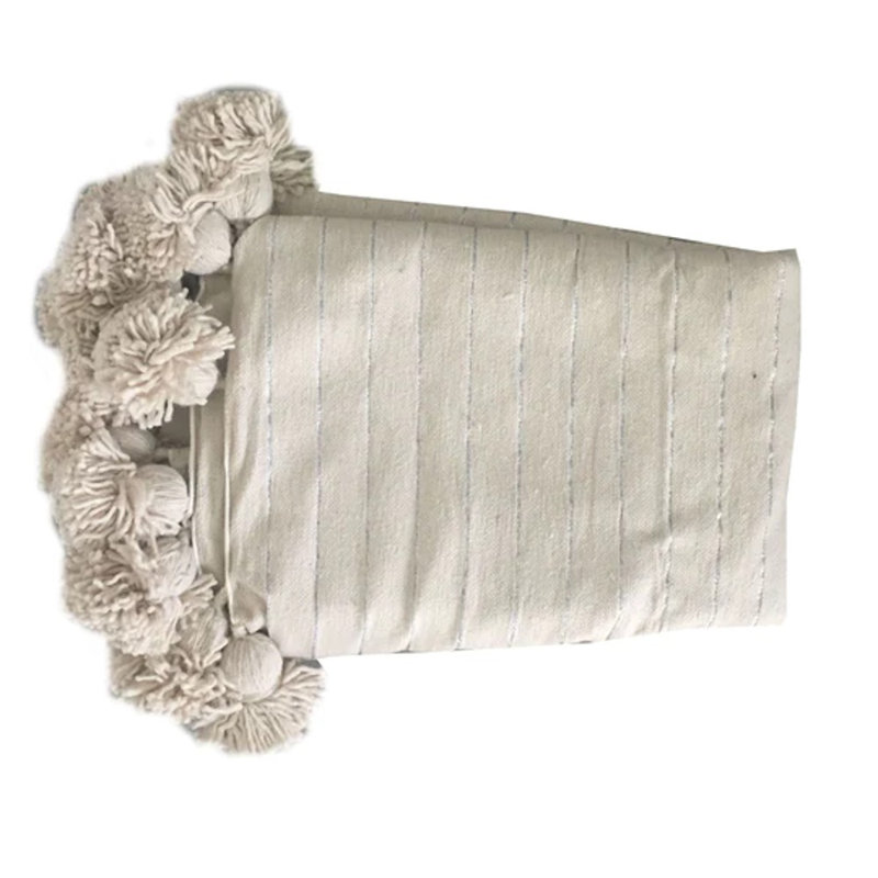 Housse de coussin IRIS THROW, Crème / argent / crème