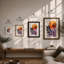 Gradient Circle with Fern Mid-Century - Framed Print-1948490601-1948490612