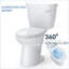 Toilette allongée deux pièces à hauteur Ada | Chasse d'eau avec siège à fermeture en douceur 1,28 Gpf | 17 po de hauteur confortable, bol en céramique durable et cuve brute de 12 po | Installation facile, blanc