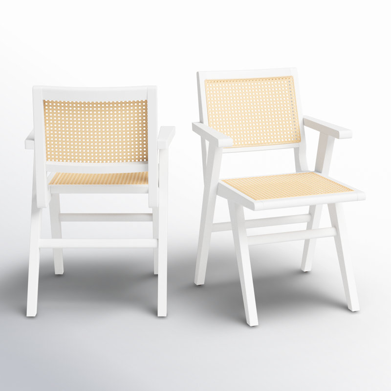 Atticus 18.10'' H Ash Armchair, White
