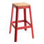 Tabouret de bar en rouge naturel et brillant avec supports en métal pour chambre à coucher-403637609