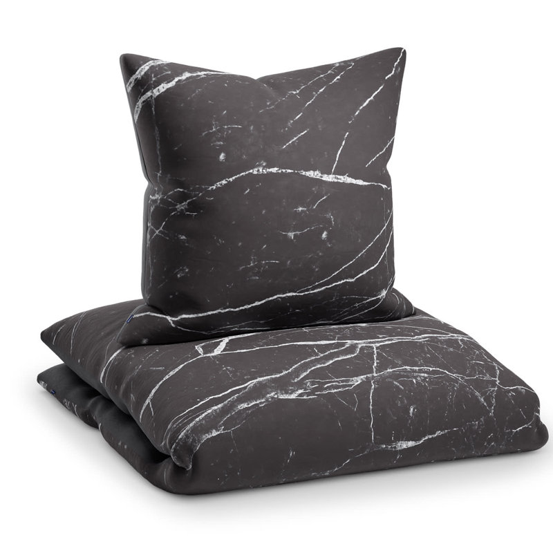 Polyester Solid Duvet Cover Set with Pillow Shams Included