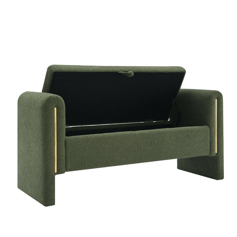 Banc de bout avec accoudoirs et rangement Modern, Green