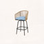 Wicker Bar Stool with Armrests (Set of 4)