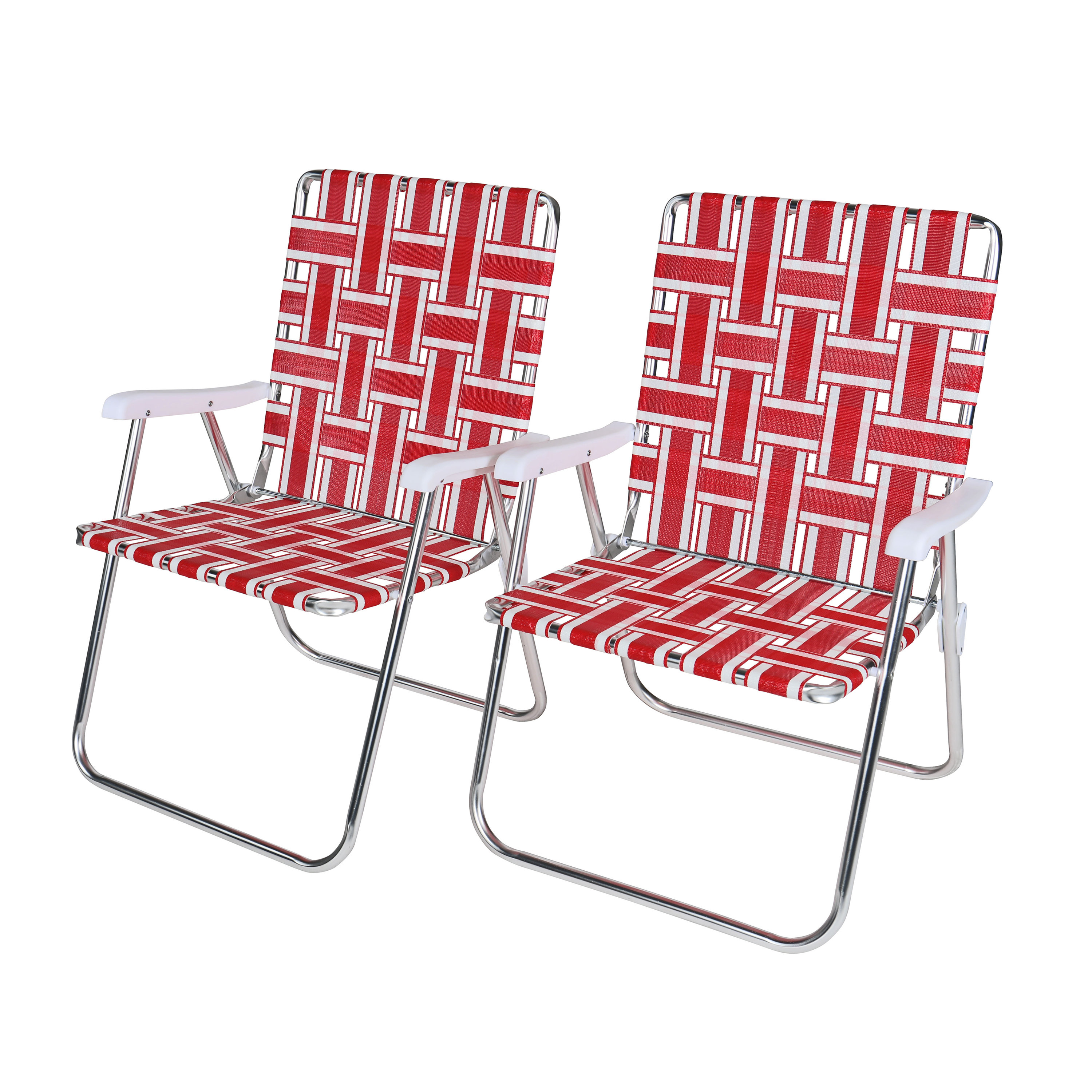 Latitude Run® Folding Reinforced Aluminum Webbed Lawn/Patio Chair Set ...