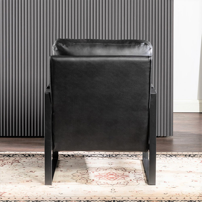 Fauteuil Ramaz, Faux cuir noir 