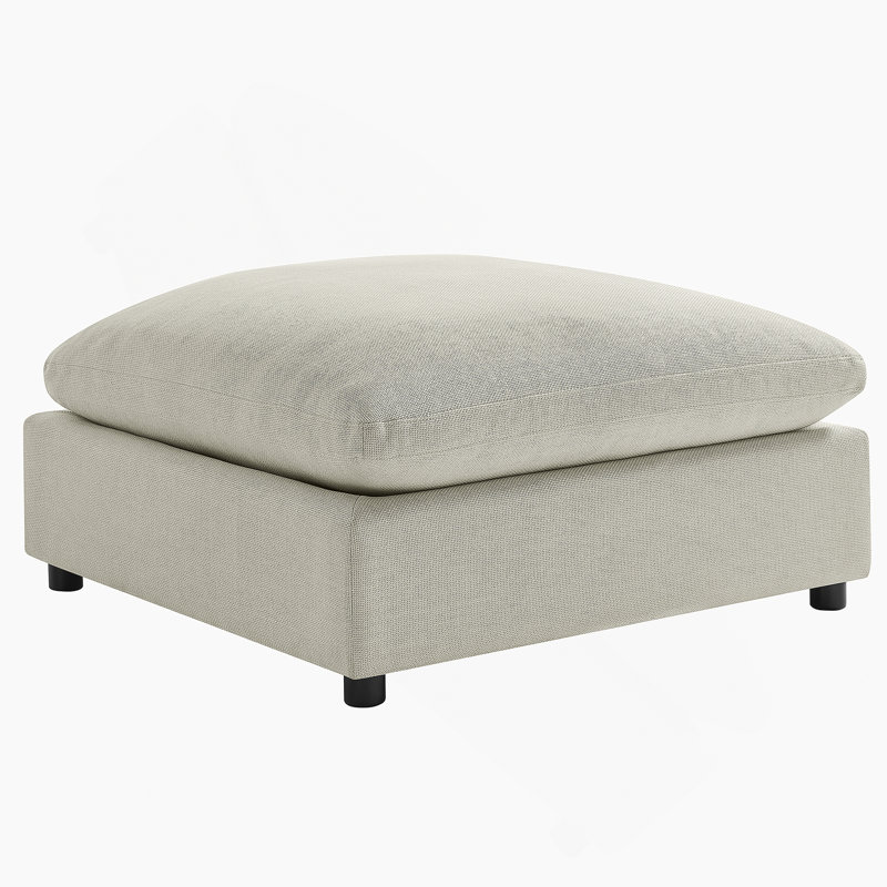 Tissu beige Cassandra Repose-pieds carré