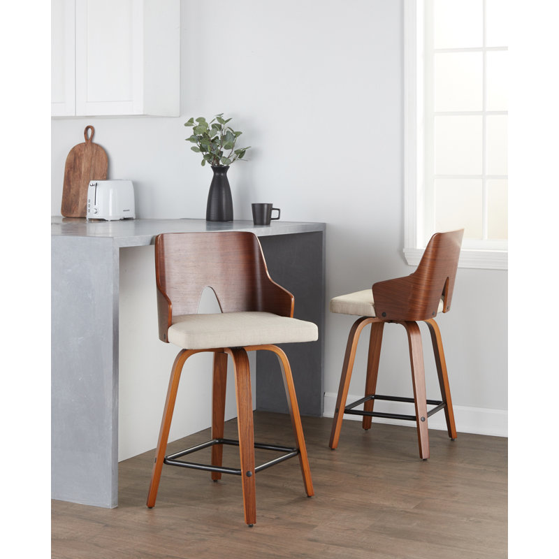 Lakyia Swivel Upholstered Counter Stool, Counter Stool (24” Seat Height)