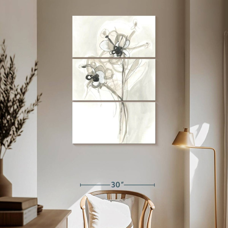Harnek - geste floral neutre VII, H 65 po x l 42 po