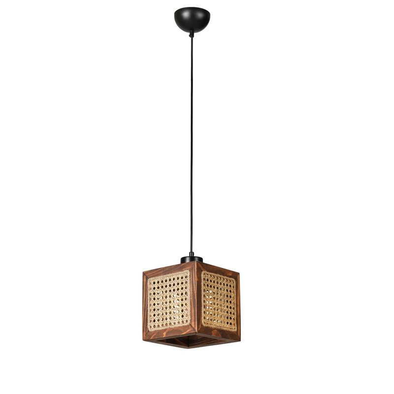 Lustre, H 27,51 po x l 7,07 po x P 7,07 po, Brun