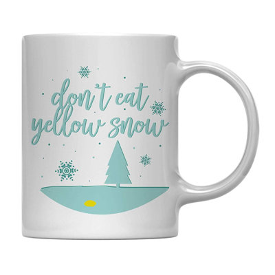 Grande tasse à café à neige jaune manger Rudd