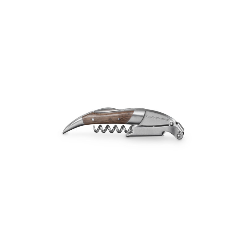 Le Creuset/Screwpull One-Step Waiter's Friend Corkscrew Wine Opener, Black Walnut, Black Walnut