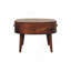 Table basse en bois massif miel et caramel, 2 tiroirs, pieds nordiques, brun