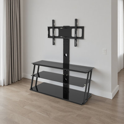 Multi-Function Angle And Height Adjustable Tempered Glass TV Stand