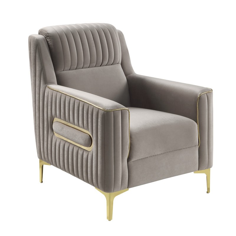Chaise rembourrée Margery, Similicuir taupe
