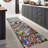 Non-Woven Soft Printed Area Rug Featuring an Intricate Floral and Leaves Pattern in Vibrant Hues of Blue and Yellow for a Touch of Bohemian Charm in Your Home Decor