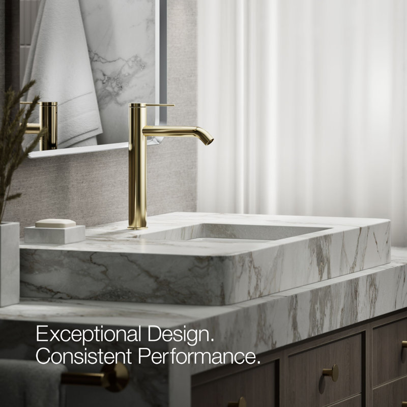 Components Single-Handle Bathroom Sink Faucet, Vibrant French Gold