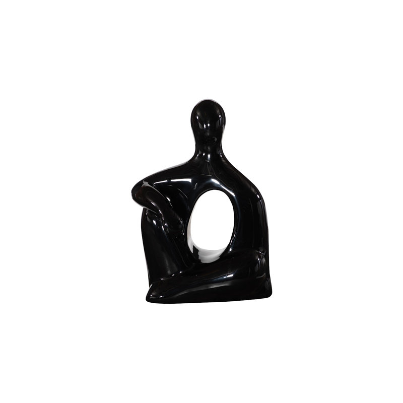 Sculpture assise, gelcoat noir