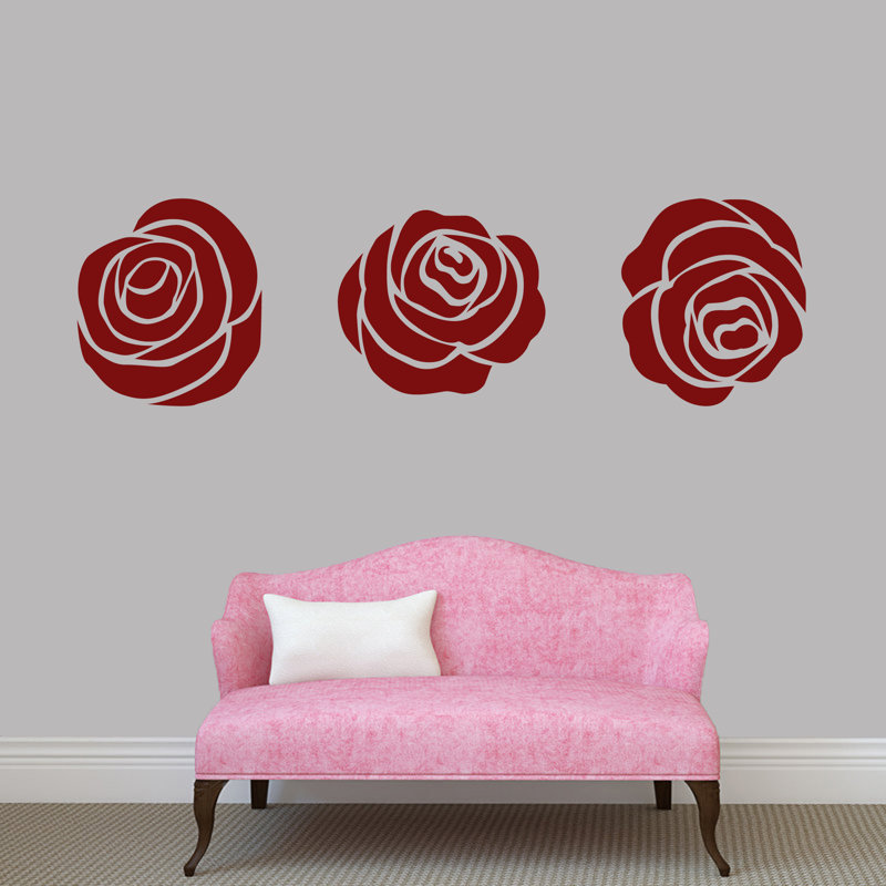 Décalcomanie murale ensemble de roses, Canneberge