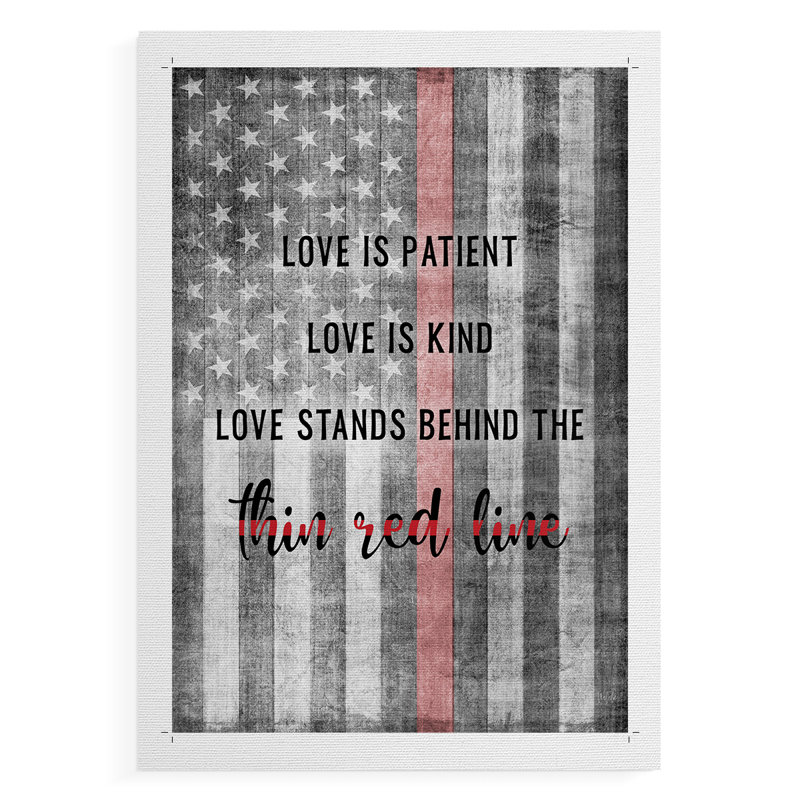 Thin Red Line -Canvas Print Only - NOT FRAMED, 18" H x 12" W