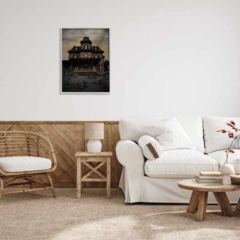 «Haunted House Landscape», impression encadrée sur bois, H 30 po x l 24 po x P 1,5 po, Estampe numérique Farmhouse