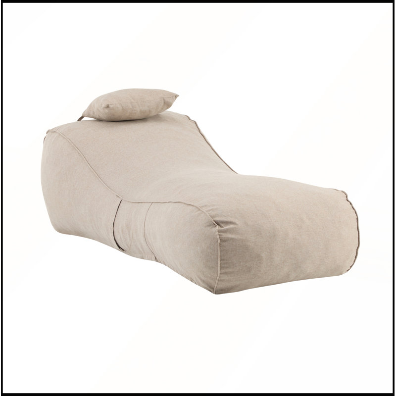 Pouf d'extérieur Lemoore avec rembourrage en mousse déchiquetée, appui-tête ajustable et housse résistante aux intempéries (paquet de 1)