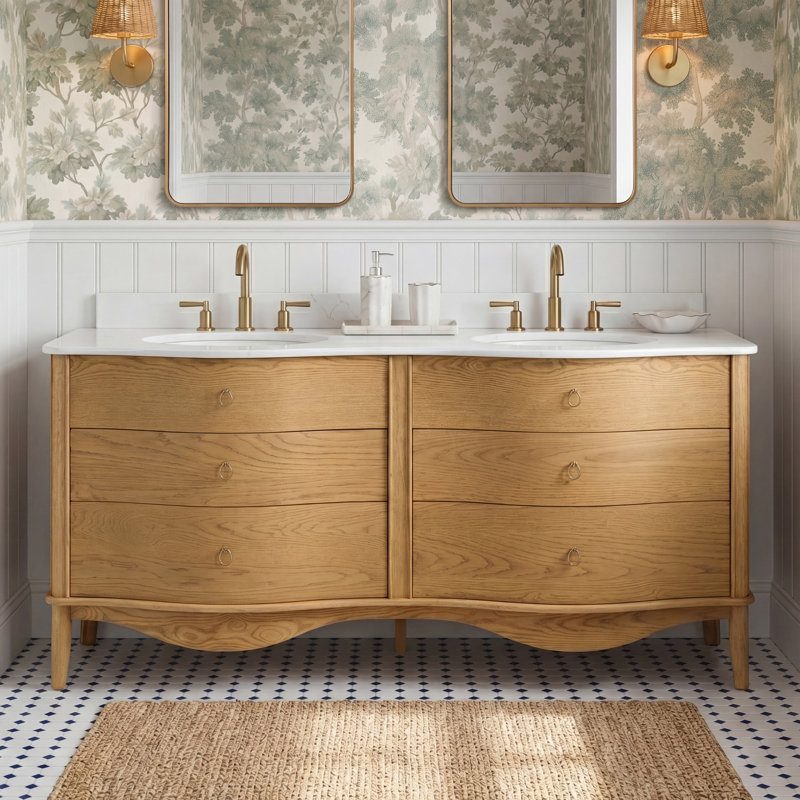 Pinehurst Emmy Bathroom Vanity, 72", Natural