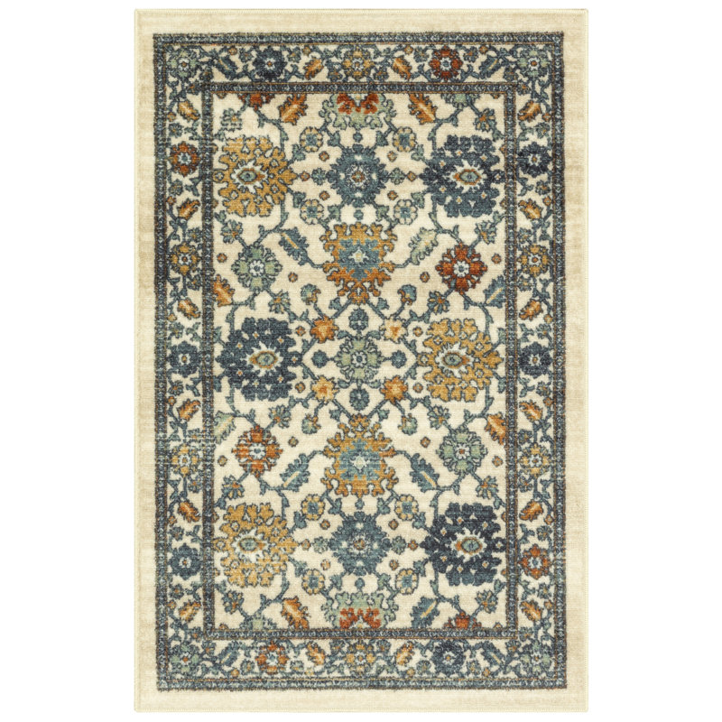 Tapis beige lavable Benton, Rectangle 2 pi 6 po x 3 pi 10 po
