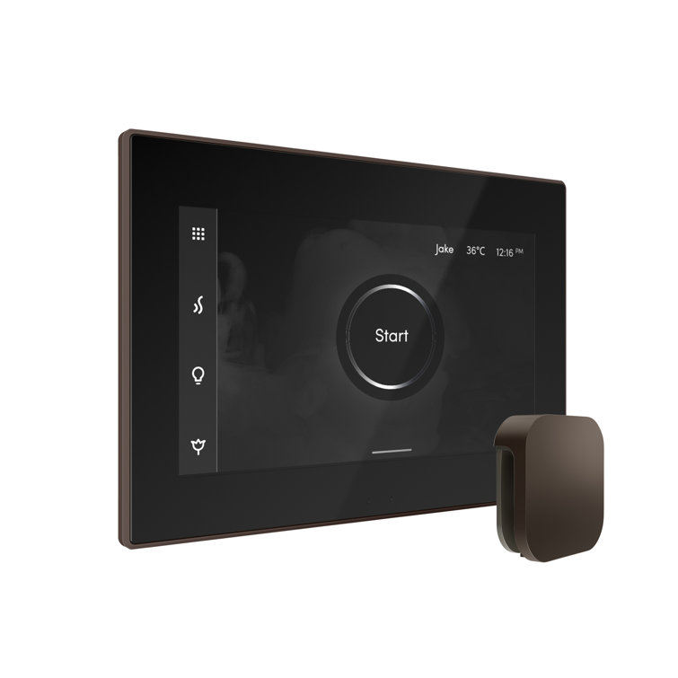 Bliss Steam Shower Control Package with iSteamX Control and Linear Steamhead in White Polished Chrome