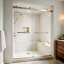 Porte de douche coulissante double sans cadre de 60 pouces avec verre trempé-134784013