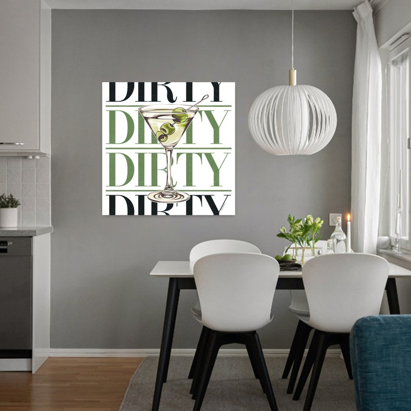 «Dirty Martini Glass», art mural abstrait contemporain, H 32 po x l 32 po