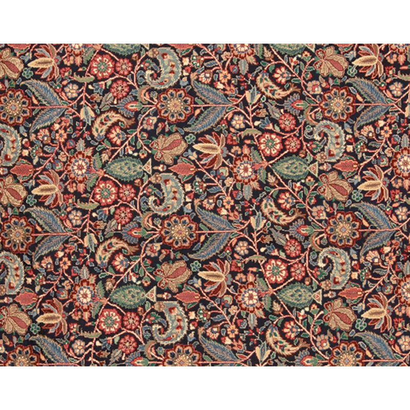 Hand Knotted Wool Area Rug in Red And Navy