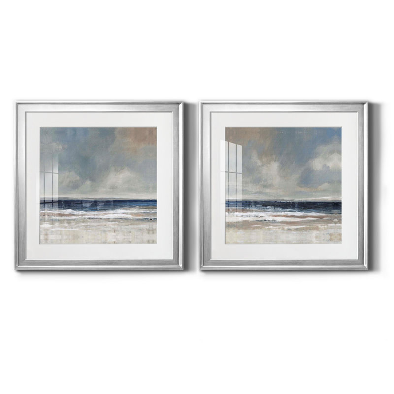 Embellished Distant Land I - Ensemble de 2 reproductions d'art encadrées, H 17,5 po x l 35 po, Toile encadrée, Noir